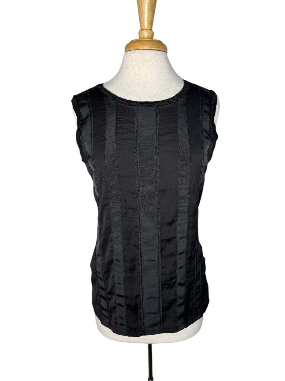 BANANA REPUBLIC Grosgrain Ribbon Sleeveless Top in Black Size Small Womens Tank